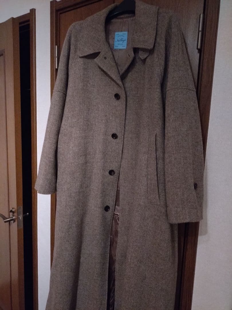 NOLLEYS ヘリンボーン チェスターコート＆ブルーマフラー付き