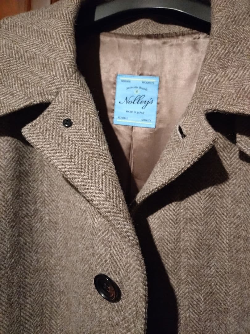 NOLLEYS ヘリンボーン チェスターコート＆ブルーマフラー付き
