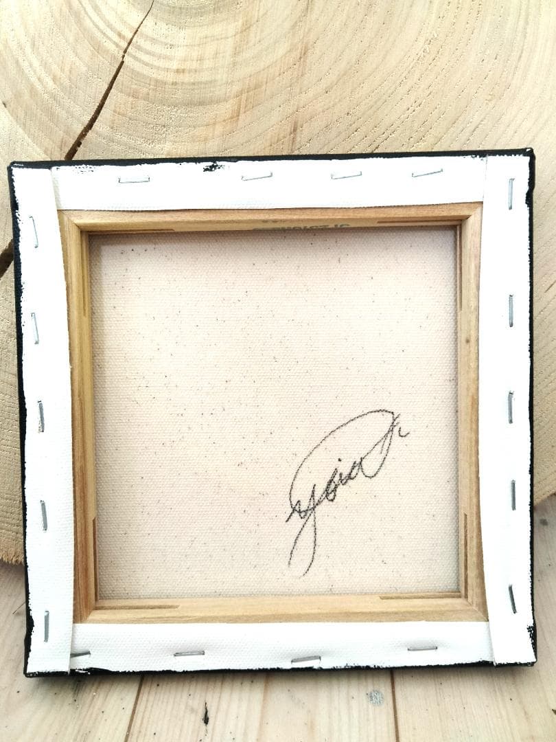 烏の濡れ羽 舞い落ちる テクスチャーアート 18×18㎝ S0 原画1点のみ