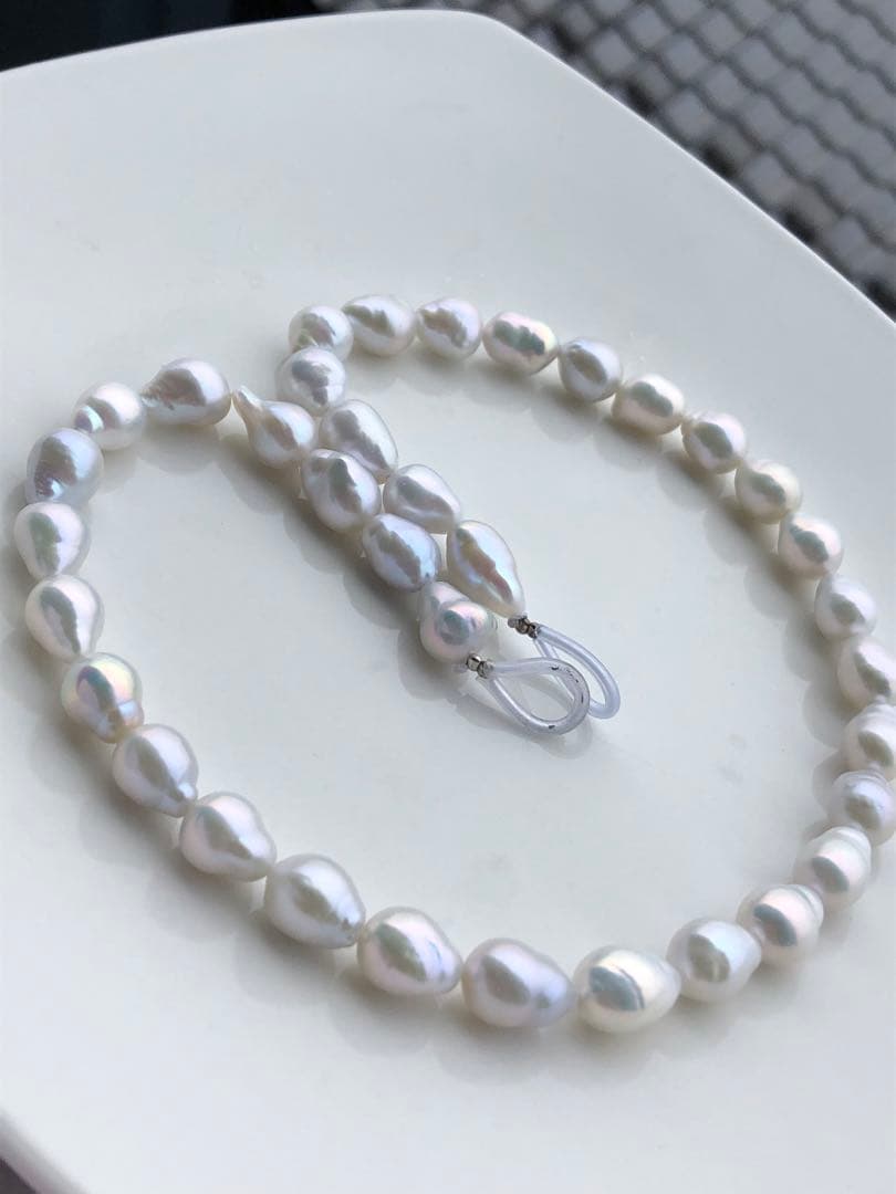 虹色　淡水バロックパールネックレス1連　FG25