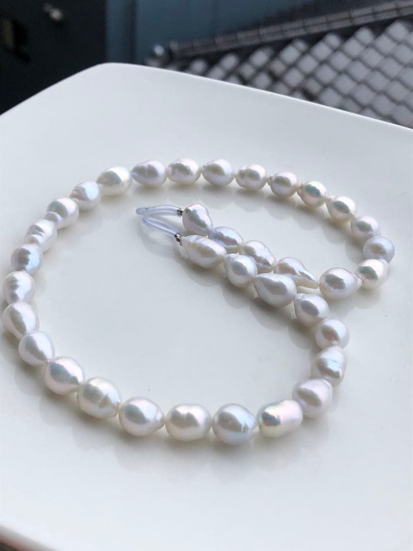 虹色　淡水バロックパールネックレス1連　FG25