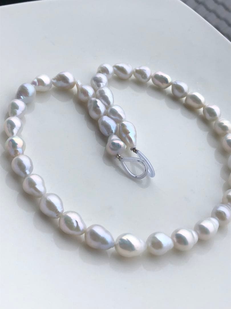 虹色　淡水バロックパールネックレス1連　FG25