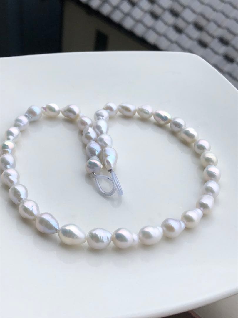 虹色　淡水バロックパールネックレス1連　FG25