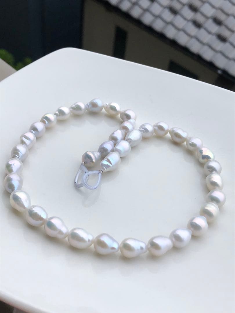 虹色　淡水バロックパールネックレス1連　FG25