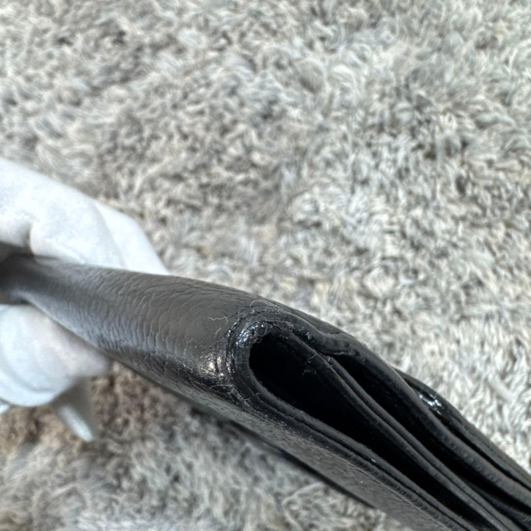 CHANEL シャネル 折り財布 Wホック ココマーク キャビアスキン