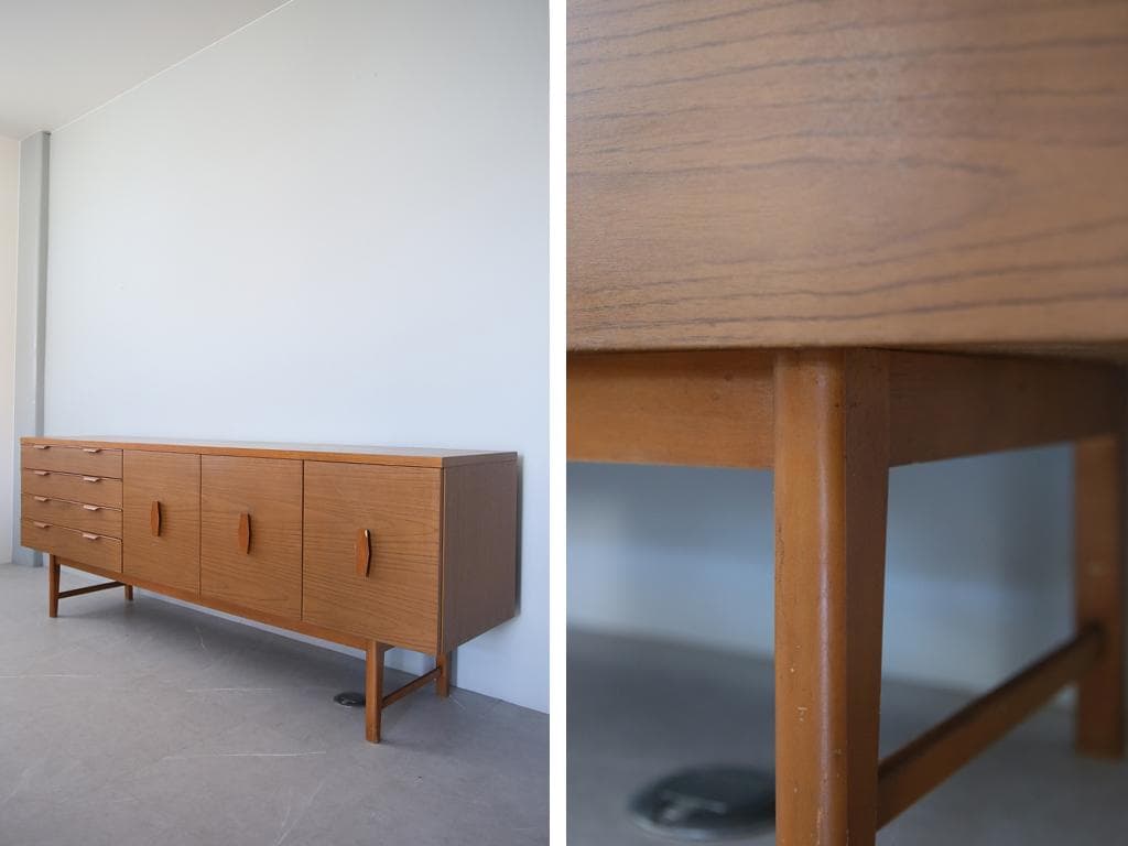 英国アンティーク木製サイドボード/キャビネット/チェスト/机テーブル89-324