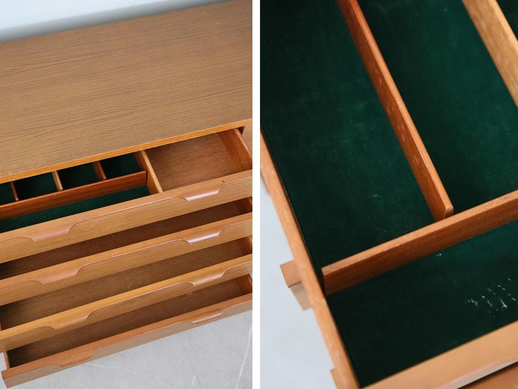 英国アンティーク木製サイドボード/キャビネット/チェスト/机テーブル89-324