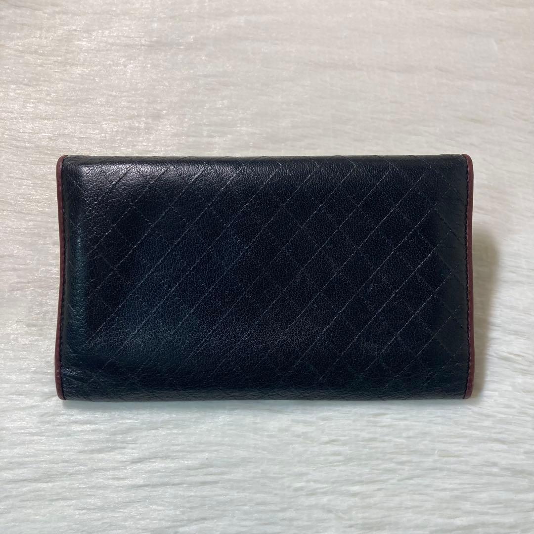 CHANEL シャネル　長財布　ロング　三つ折り　ビコローレ　バイカラー　黒