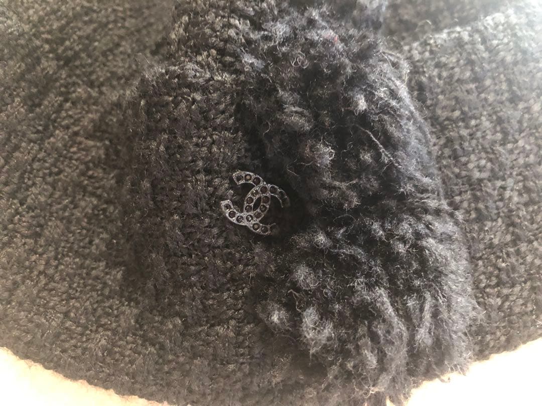 お値下げ シャネル CHANEL ニット帽子 カメリア ココマーク