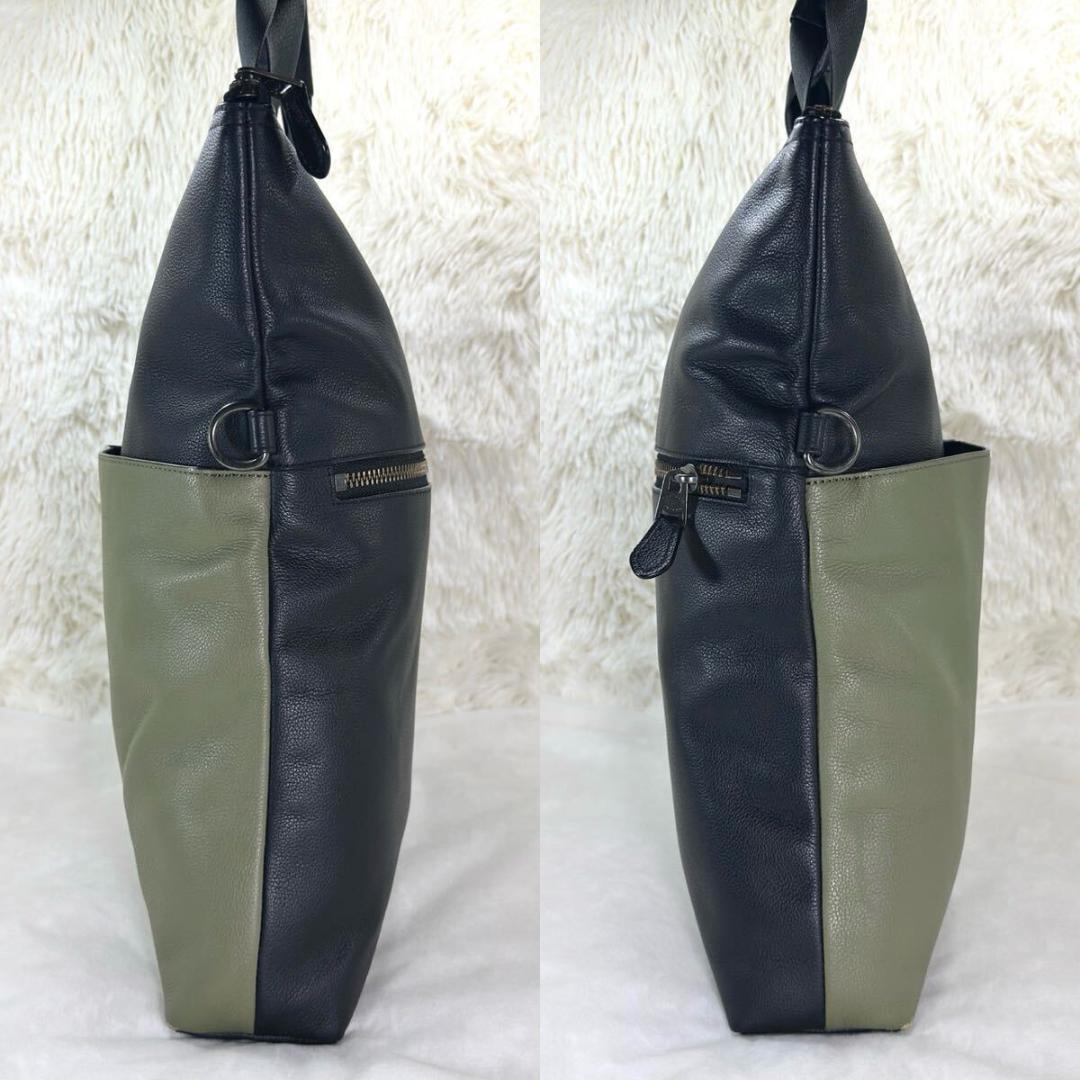 【極美品】コーチ フォールドオーバー ビジネスバック 2way レザー A4可