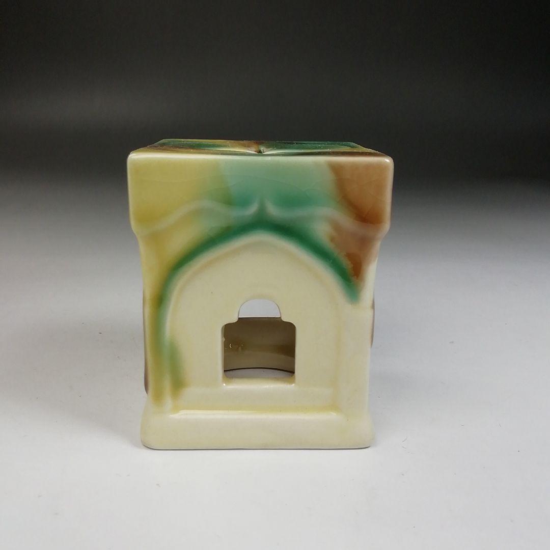 Ｗ１０２　蓋置　『長崎三彩』『天主堂　江口秀山 作』　共箱　茶道具