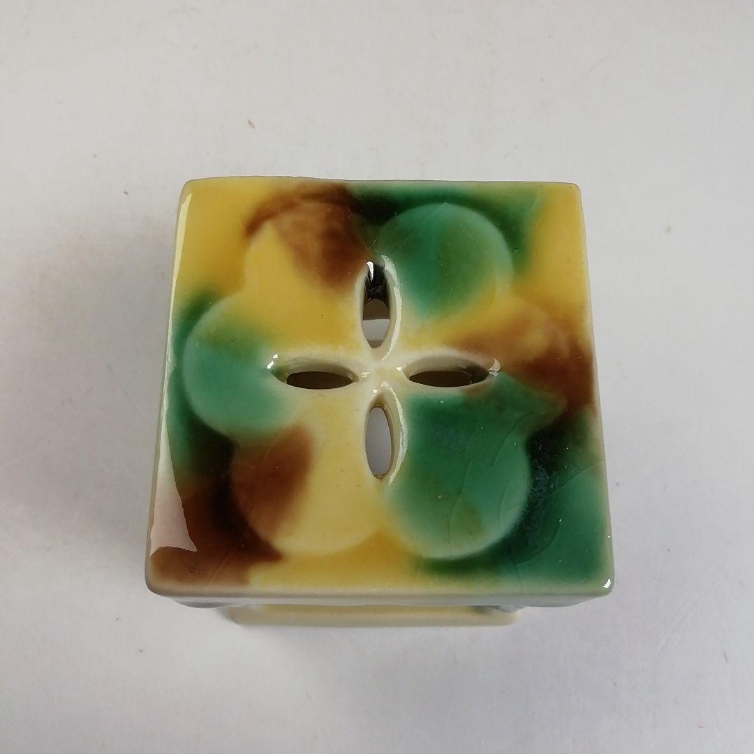 Ｗ１０２　蓋置　『長崎三彩』『天主堂　江口秀山 作』　共箱　茶道具