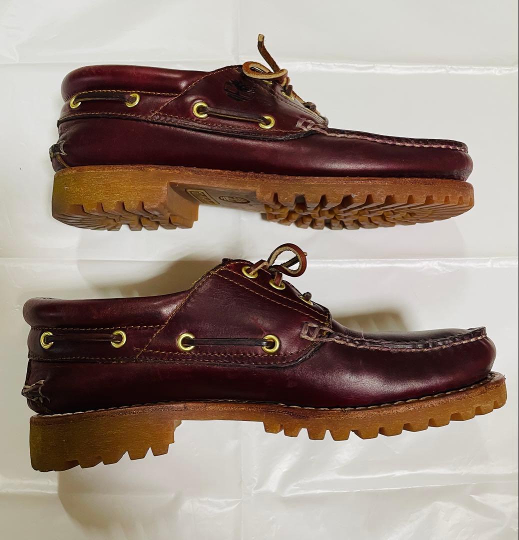 ティンバーランド バーガンディ レザー モカシン デッキシューズ26.5㎝