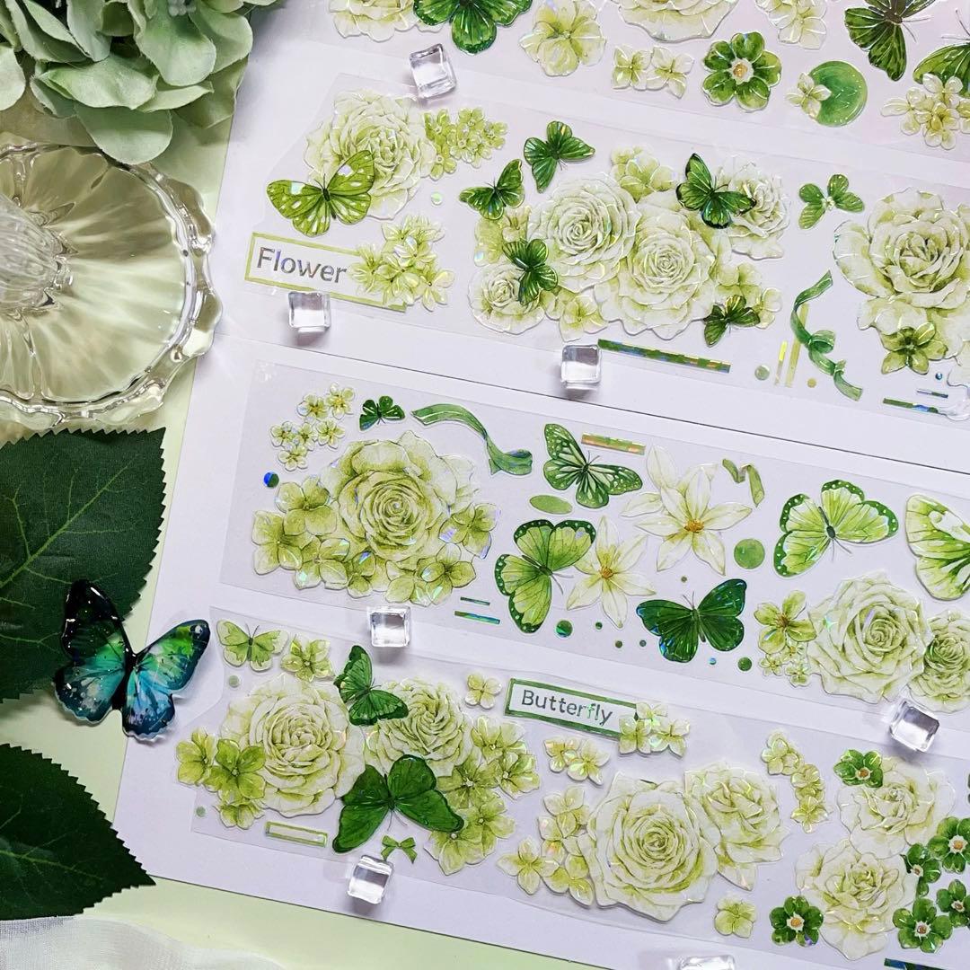 木皆原创《花间蝶蝶》海外マスキングテープ マステ 【2720】