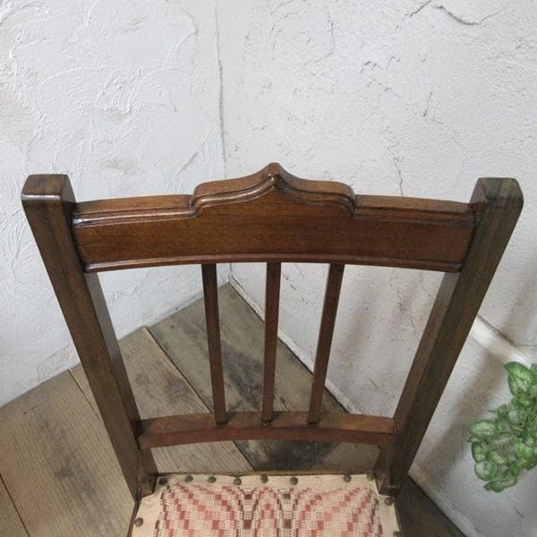 訳あり イギリス アンティークチェア 椅子 鋲打ち イス 店舗什器 4106d