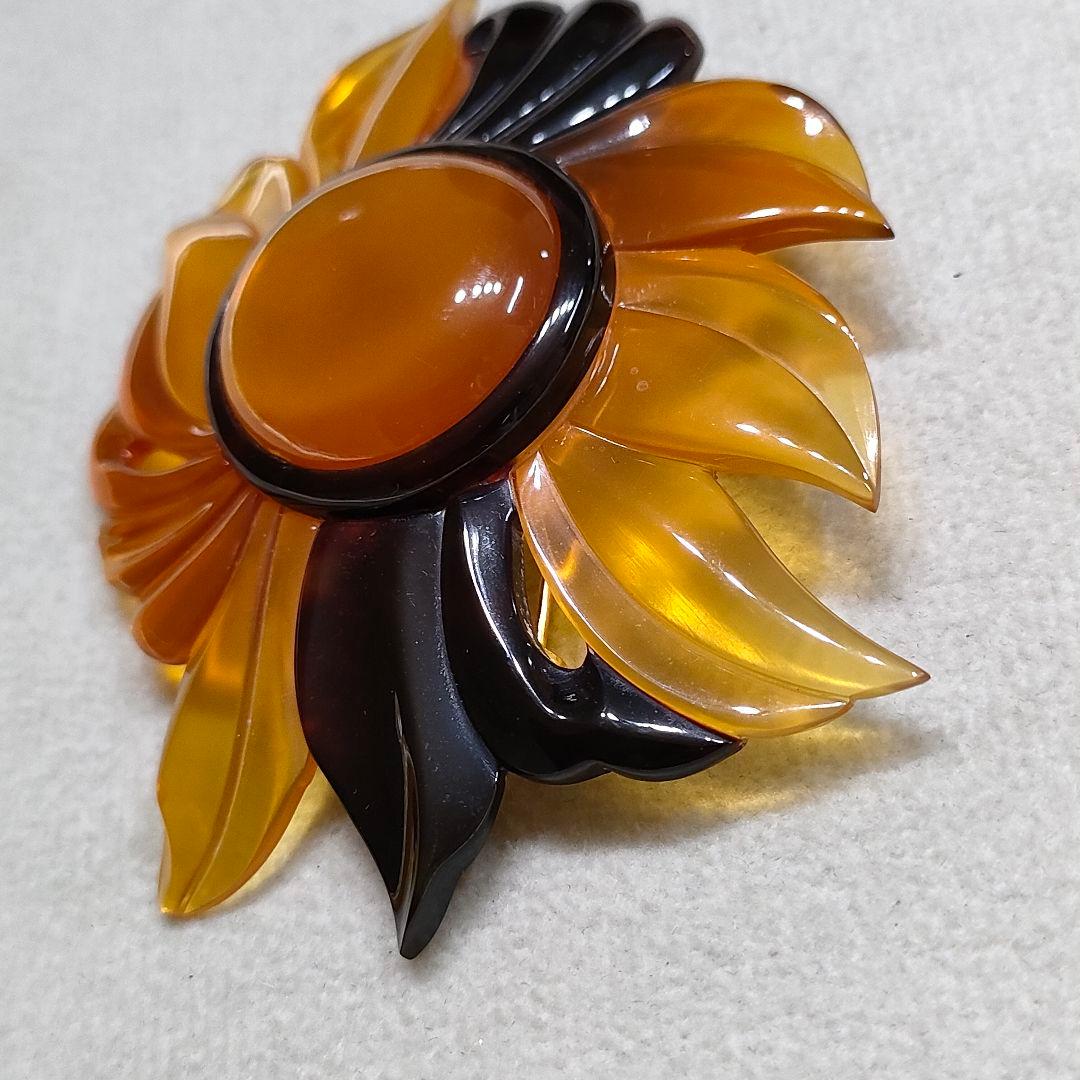 CR34　本べっ甲鼈甲　ブローチ　本物です