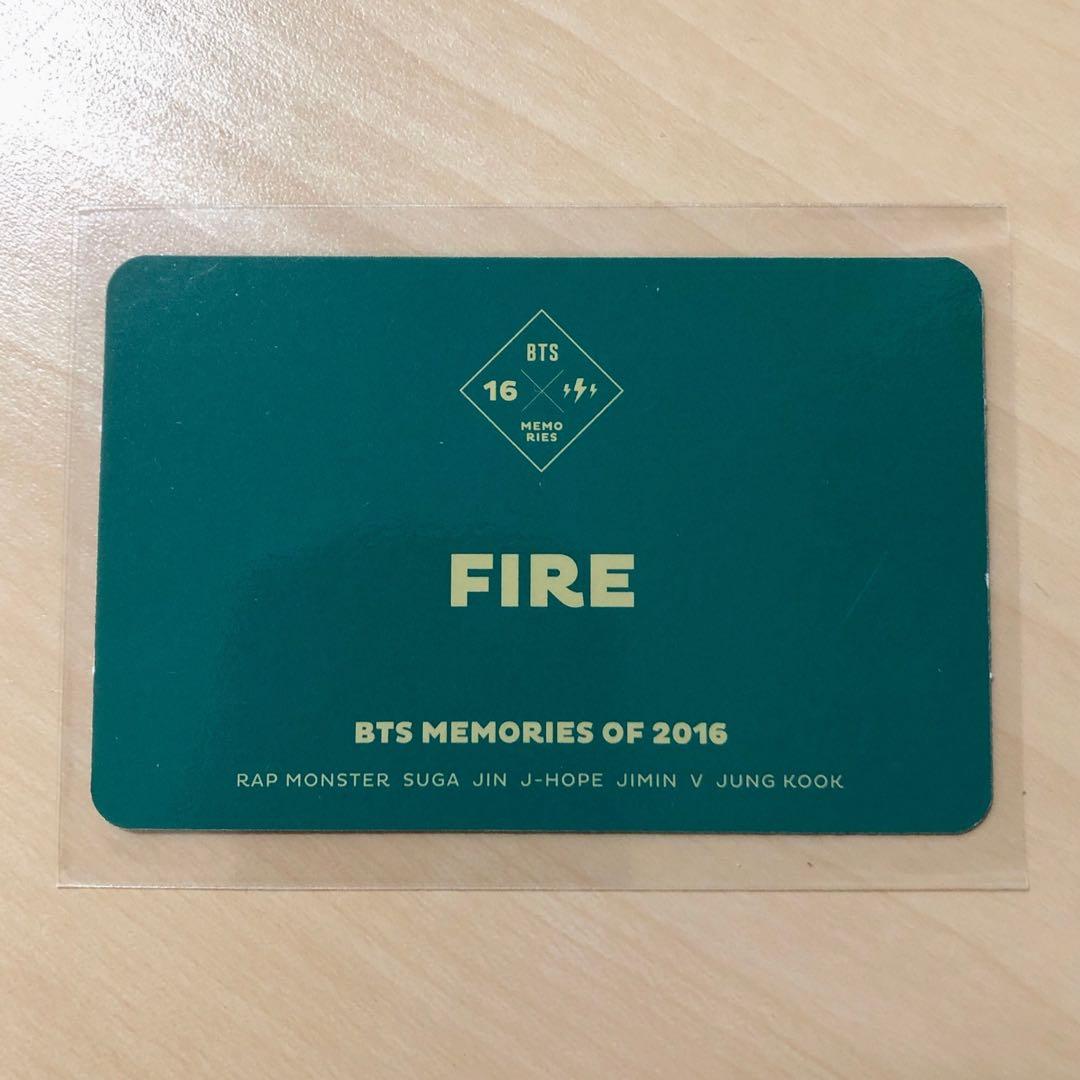 BTS memories 2016 付属 トレカ FIRE