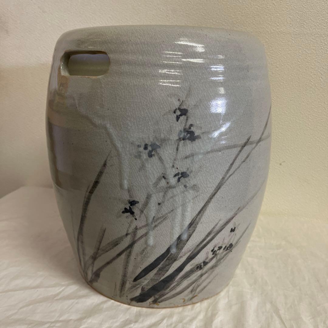 萩焼　泉流山　吉賀大雅　手焙　松林桂月　絵付　長期保管品