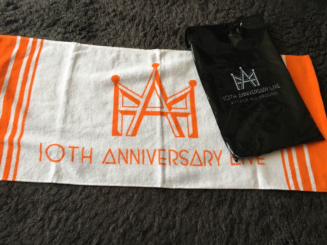 AAA 10thアニバ フェイスタオル 橙