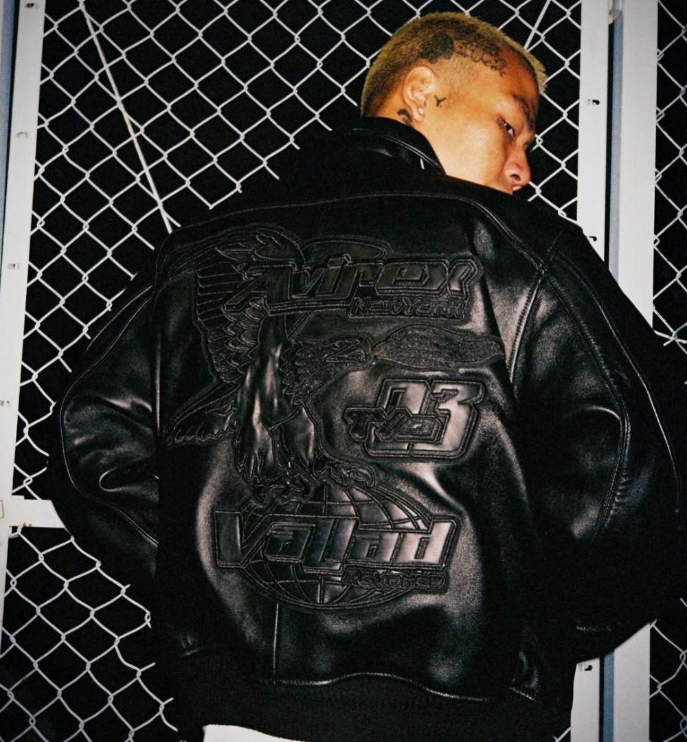 AVIREX VALLAD BLACK leather jacket　Lサイズ