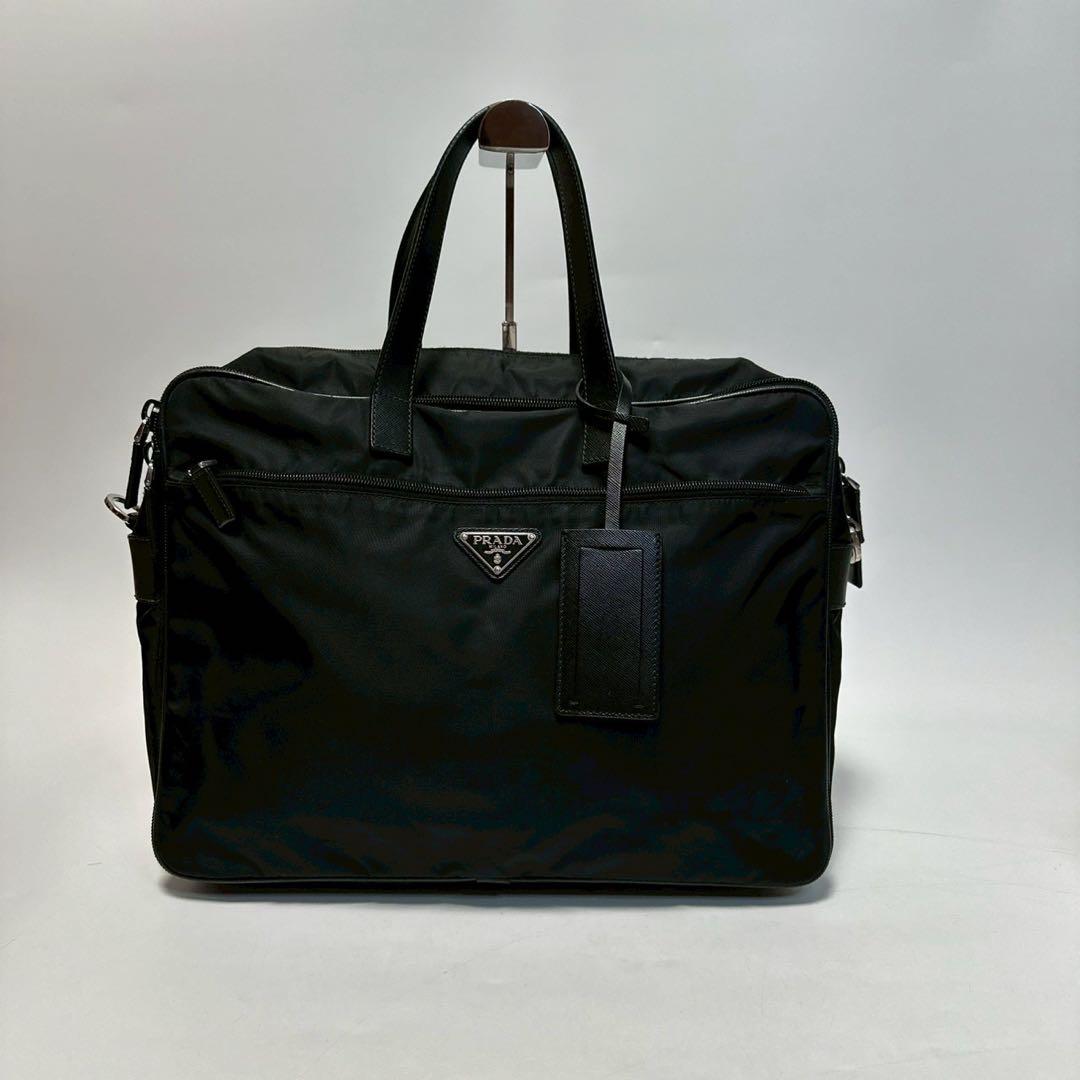 u26【極美品】近年モデル　プラダ　三角ロゴ　ブラック　2wayショルダー.
