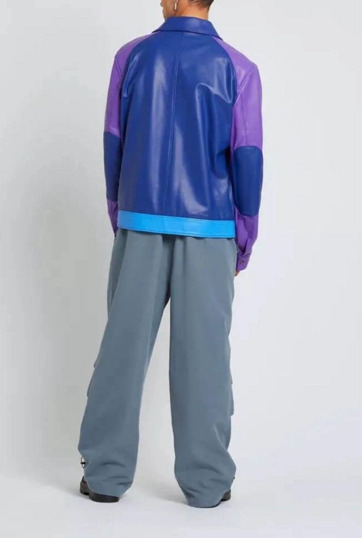 ユークス●未使用級/希少カラー●高級イタリア製ラムレザー バイカージャケット L