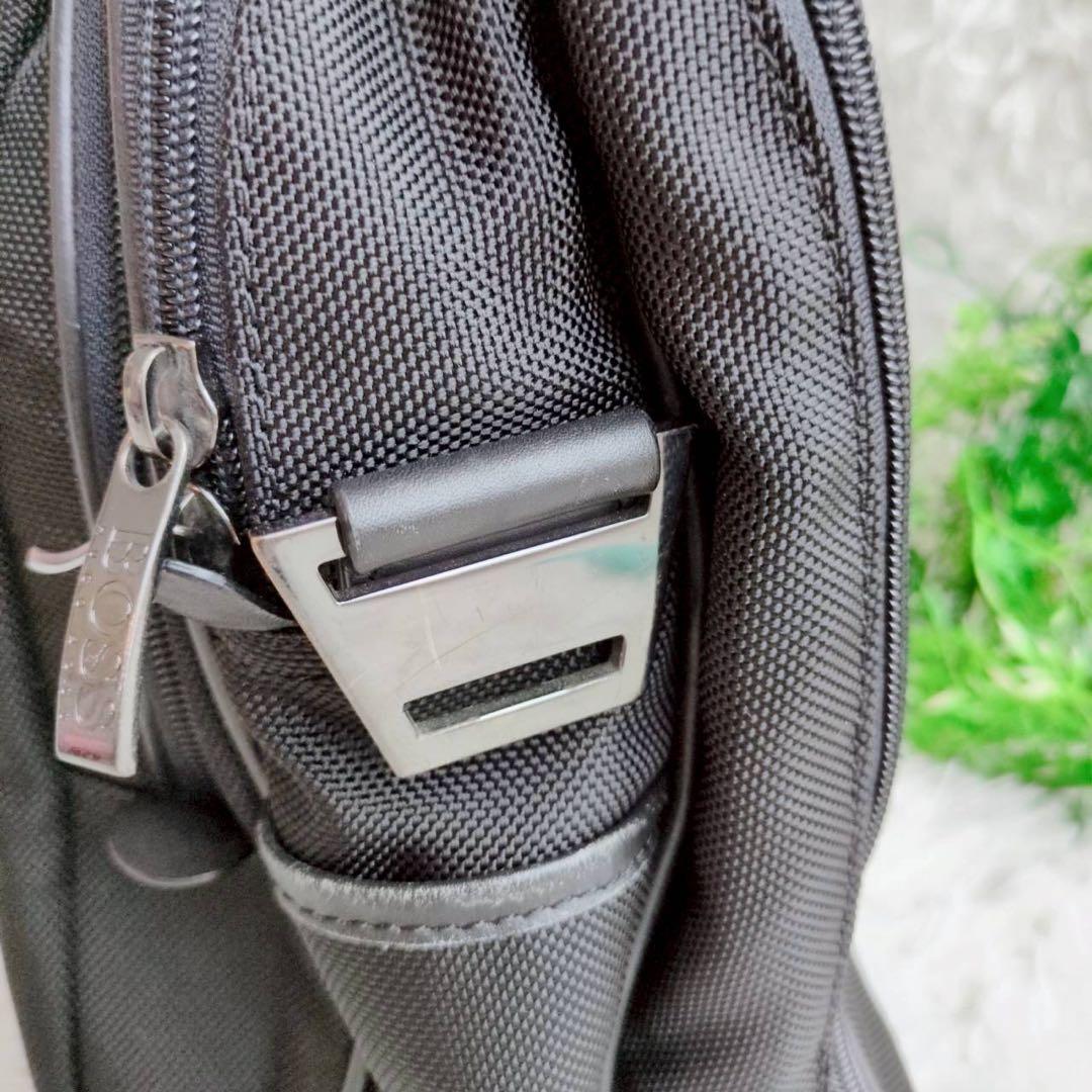 ◾︎美品◾︎ ヒューゴボス ビジネスバッグ 2way 2層 ロゴ ナイロン レザー