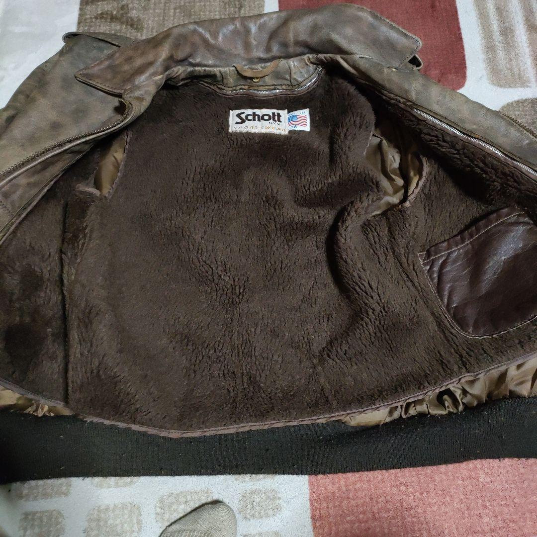 Schott　サイズ３６用 インナーボアライナー　ブラウン革ポケット付　交換も可