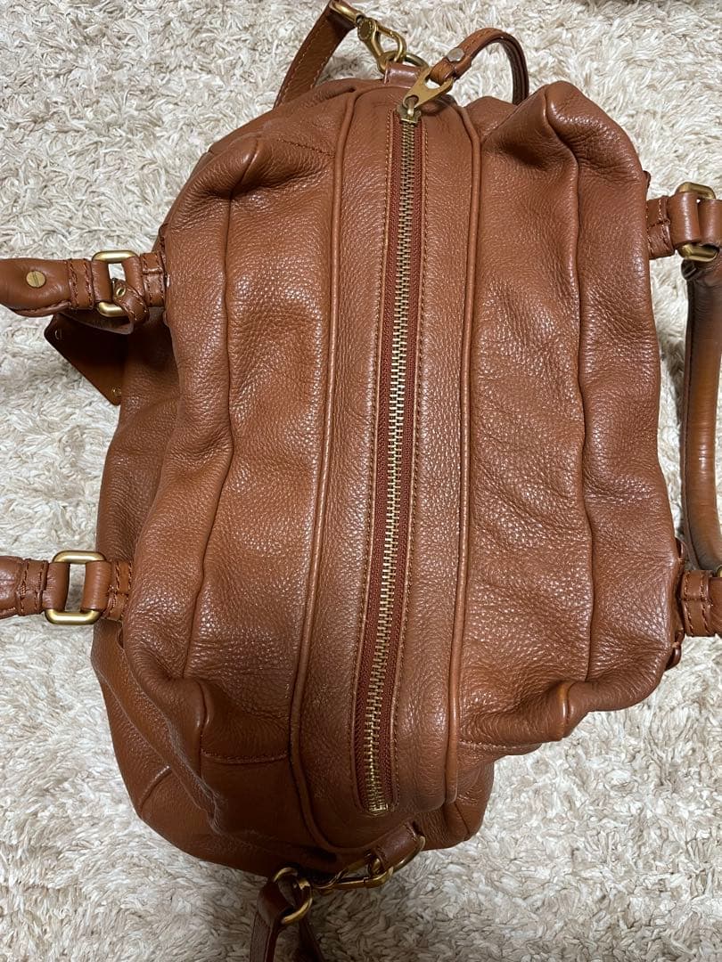 マークジェイコブス ブラウン レザー ハンドバッグ