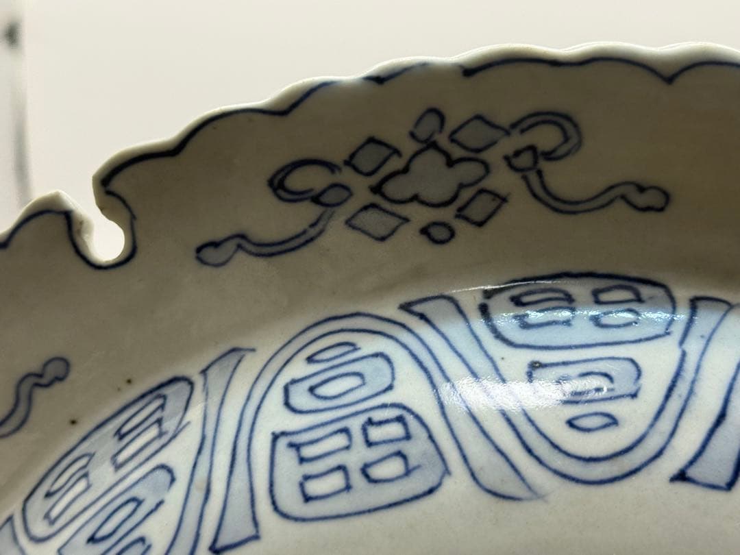 江戸　伊万里　錦絵　花口大鉢　アンティーク　送料込み260120