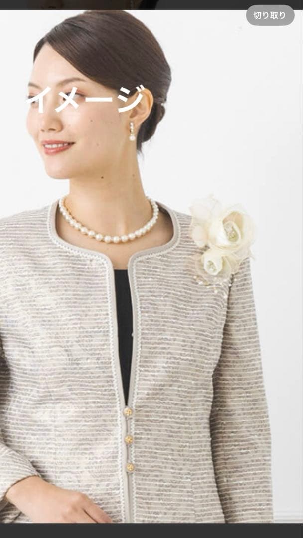 東京ソワール　PETITSOIR コサージュ ブローチオフホワイト色　新品未使用