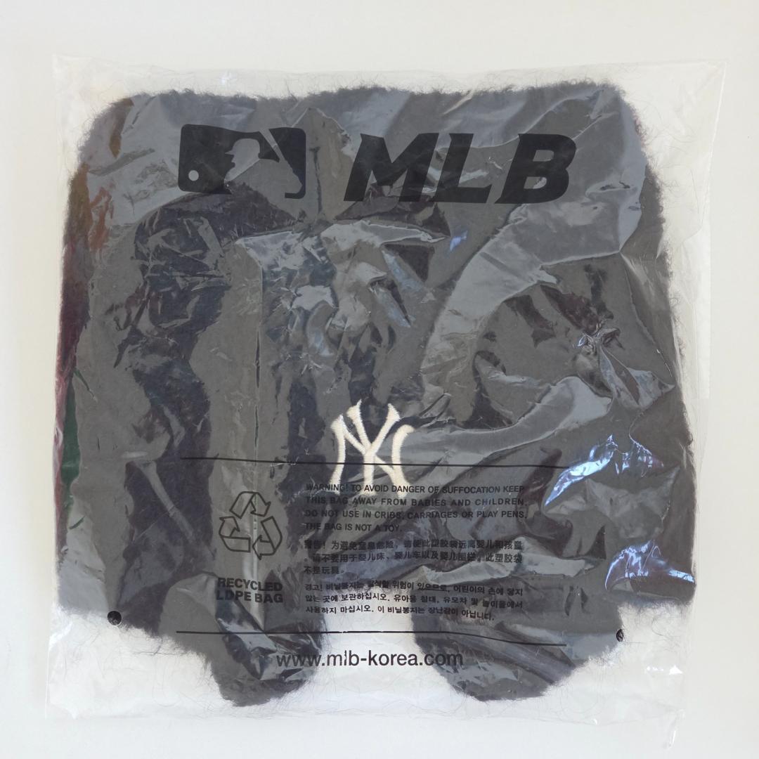 人気沸騰‼ MLB Korea 黒 紐付き ビーニー 猫耳 韓国 カリナ着用