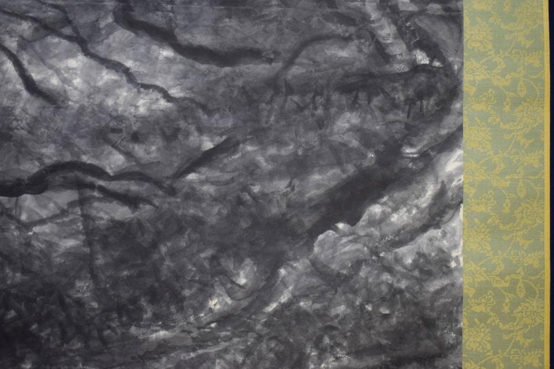 真作/矢野鉄山/新樹図/大幅/桐共二重箱付/布袋屋掛軸HI-6