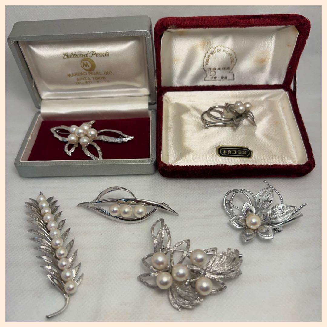 本真珠ブローチ おまとめ6点 良品