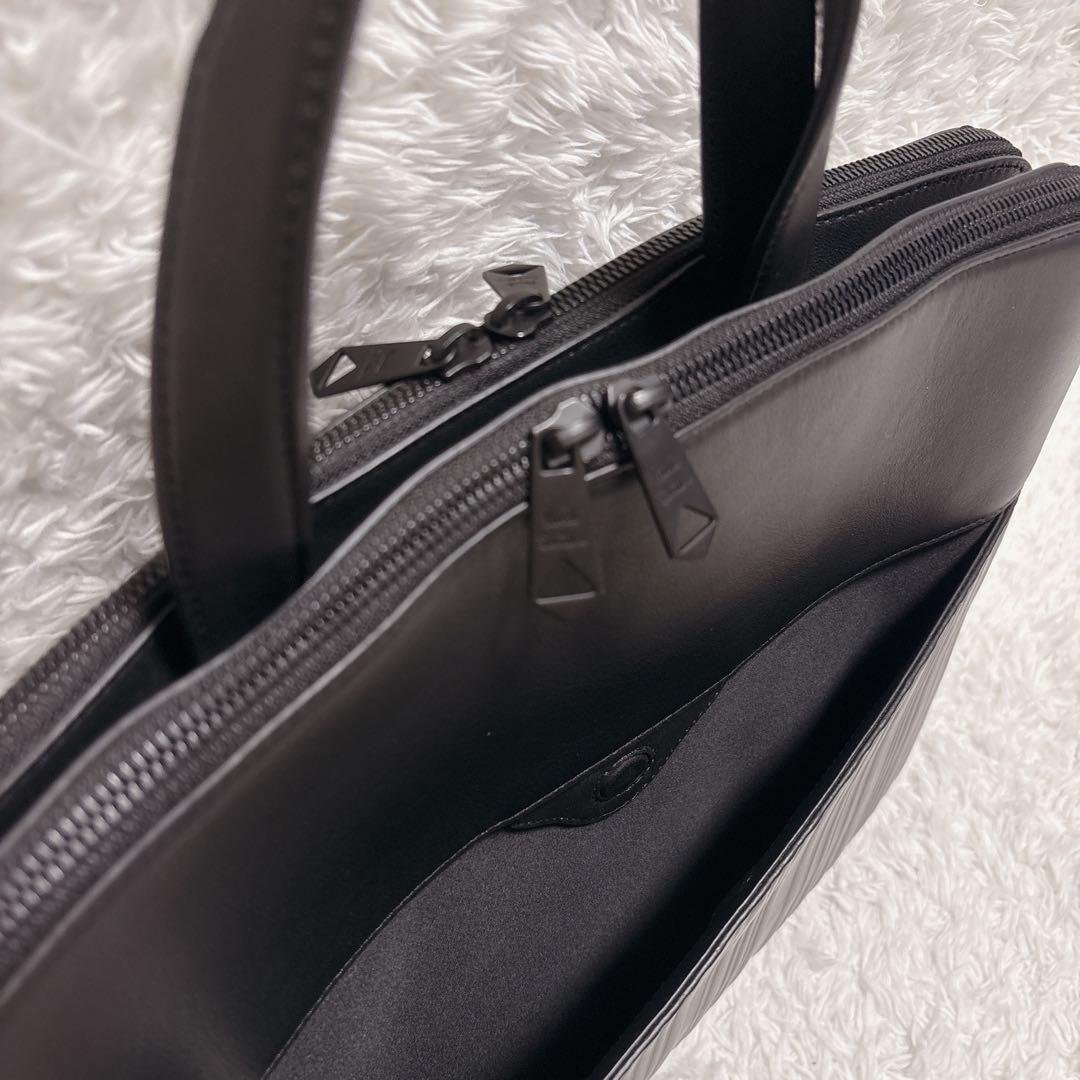 ポールスミス シャドーストライプ レザー 2WAY ブリーフケース ブラック