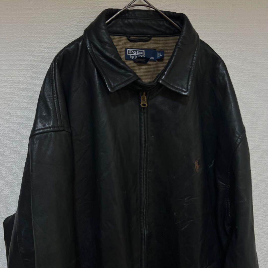 【POLO RALPH LAUREN】ラルフローレン レザージャケット ブラック