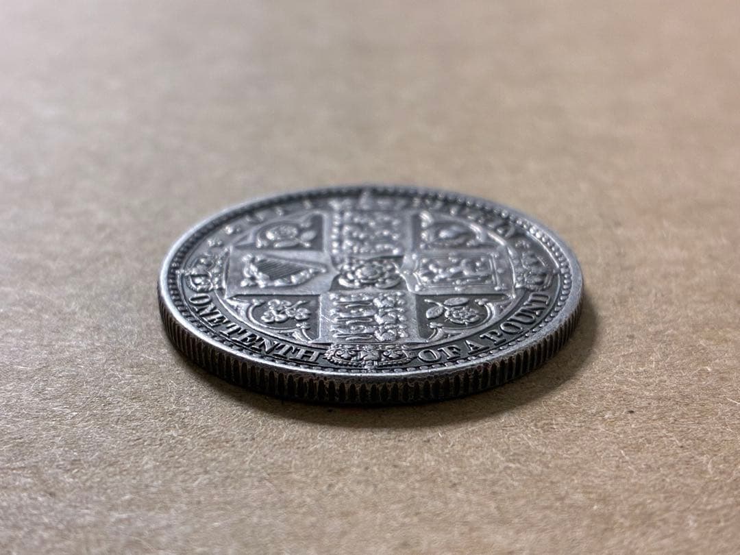 1849年 イギリス ゴッドレス フローリン ヴィクトリア女王 銀貨