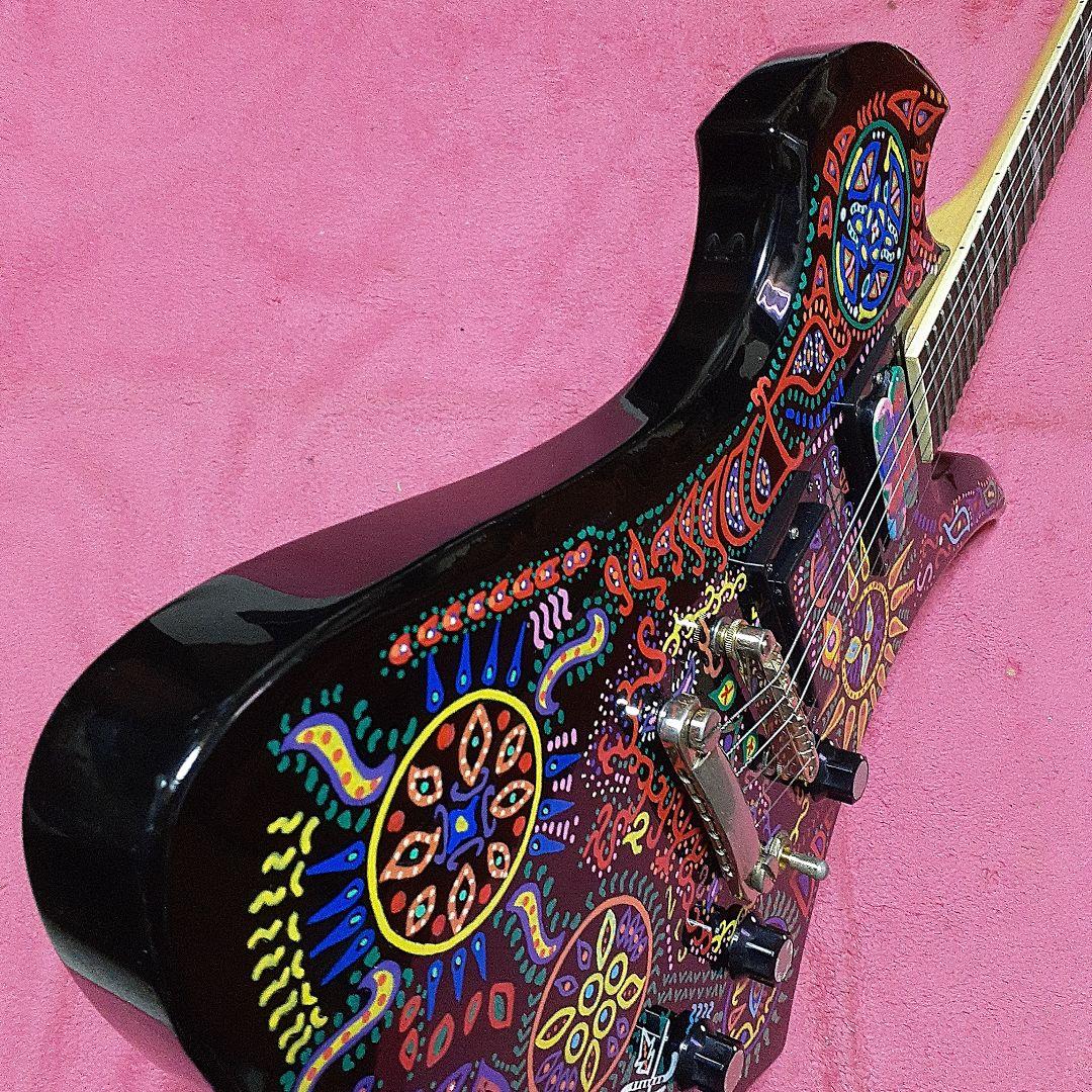 【良・美品】サイケペイント・hideモデル。モッキンバードエレキギター。