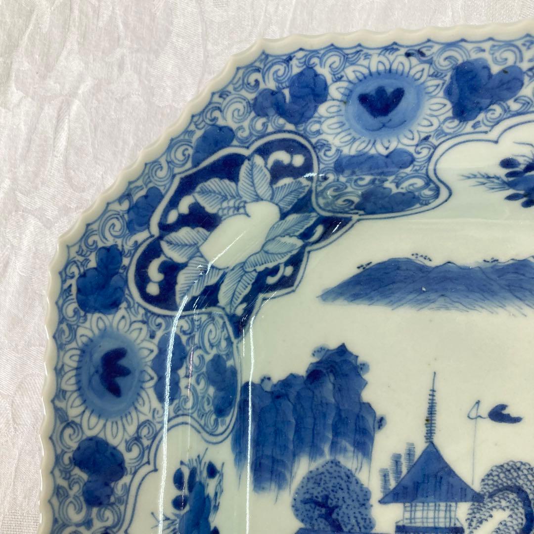 希少 伊万里 染付角皿 太明成化年製 大皿 骨董品 時代物