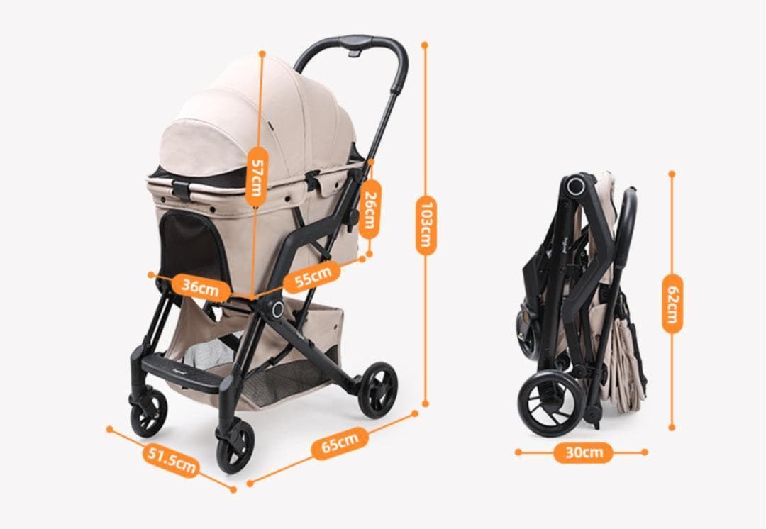 軽量ペット用ベビーカー 折りたたみ可能