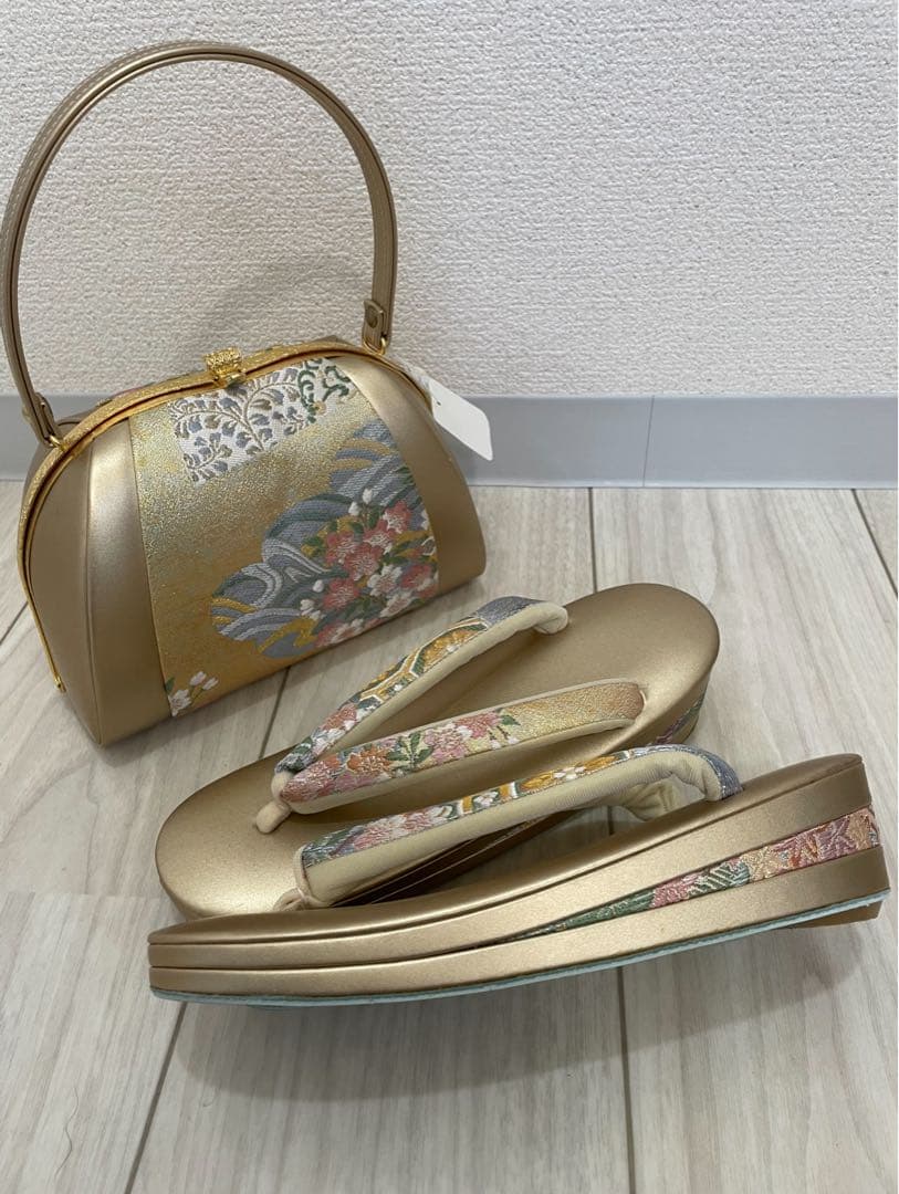 和装用バッグと草履セット ゴールド