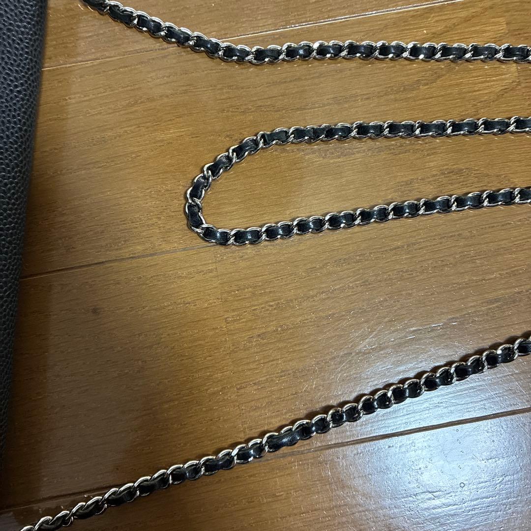 CHANEL ブラックレザー ショルダーバッグ