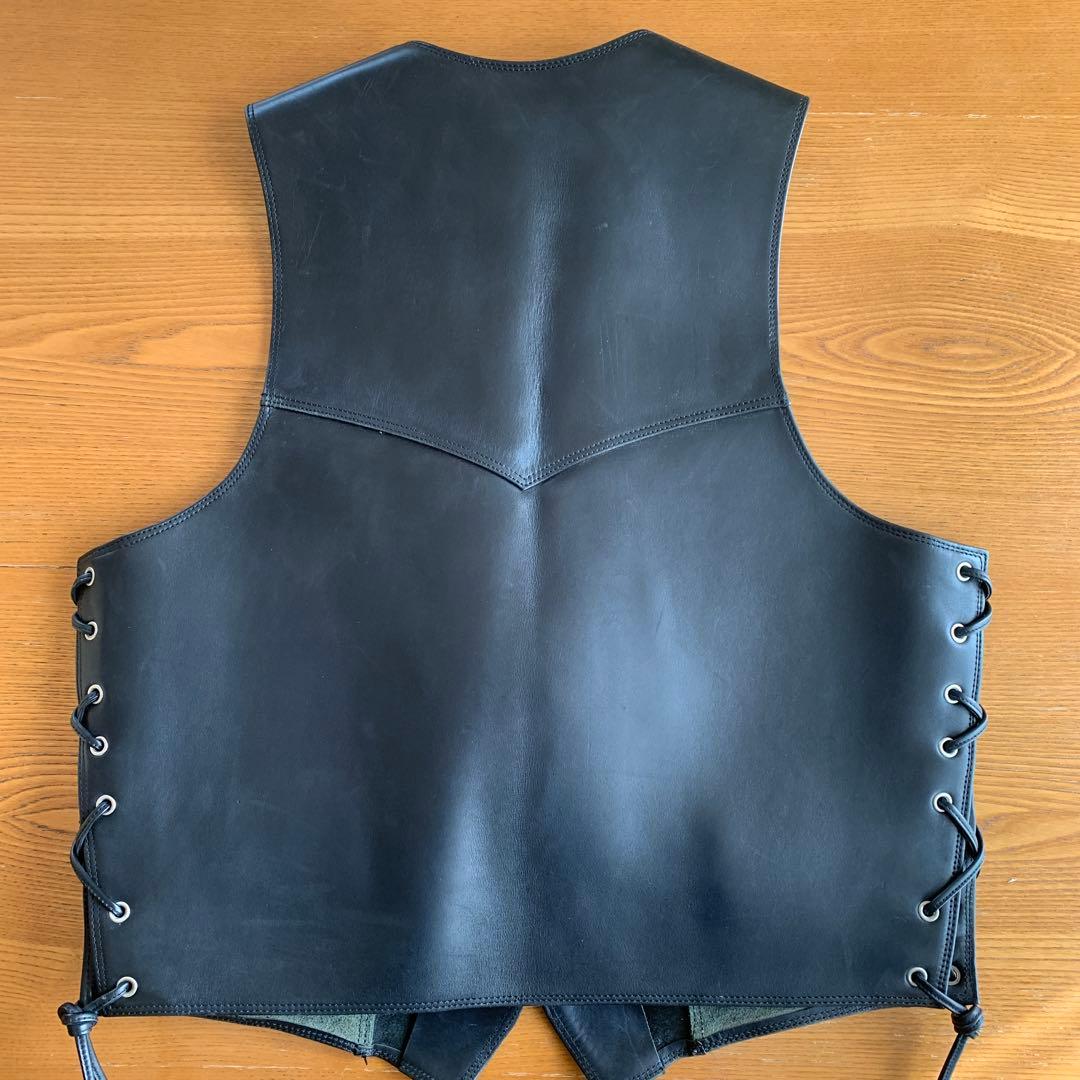 craft leather ハンドメイド　サドルレザーベスト　コンチョ　ハーレー