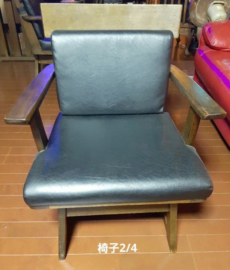 ダイニングテーブルセット　和モダン　4人掛け5点セット　肘付き回転椅子