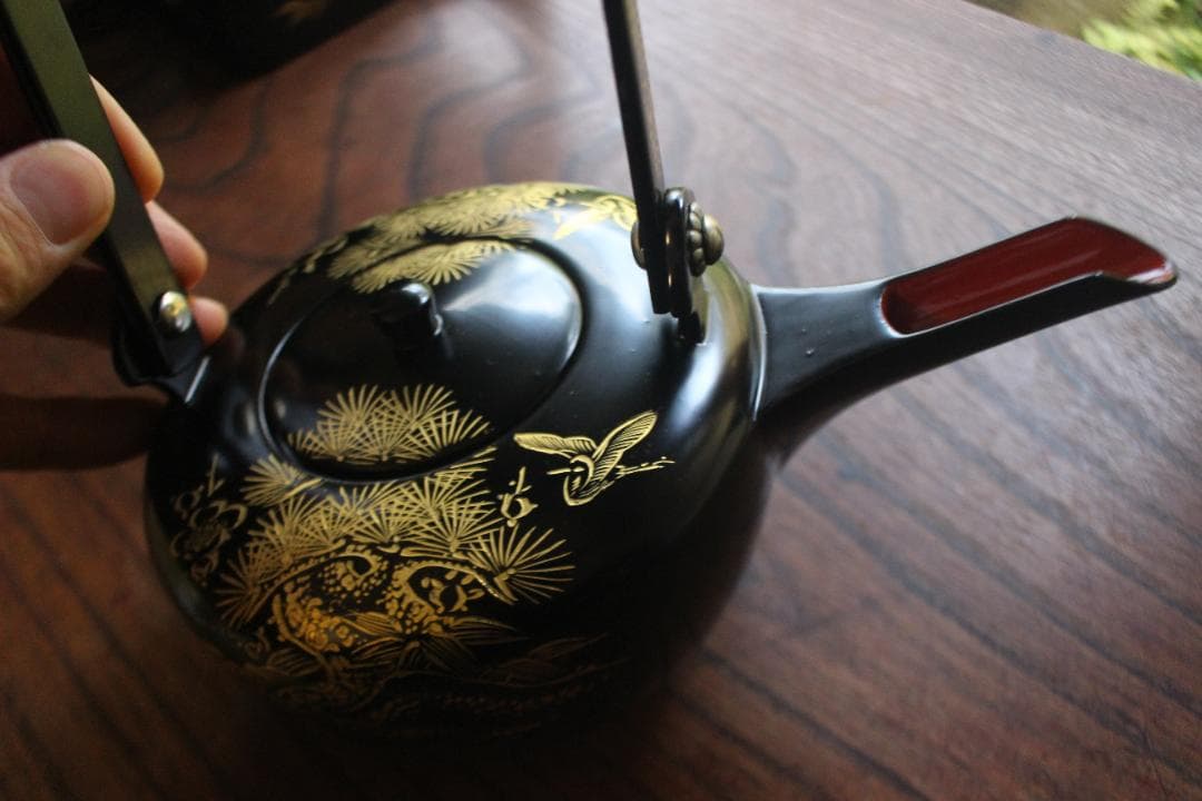 デッドストック！！極上松竹梅鶴亀沈金の映える輪島塗屠蘇器重箱揃い（検重箱お重