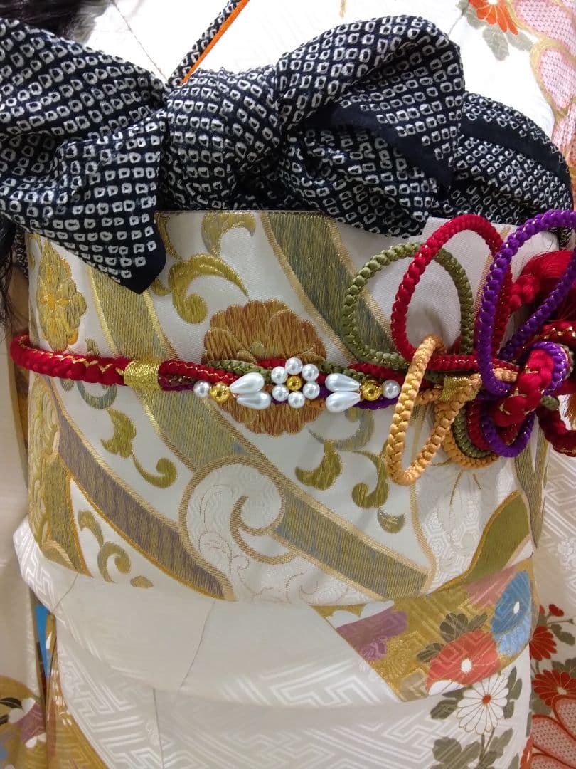 振袖フルセット、三越振袖成人式、重ね衿帯揚げ帯締め、西陣袋帯、襦袢、ガード加工