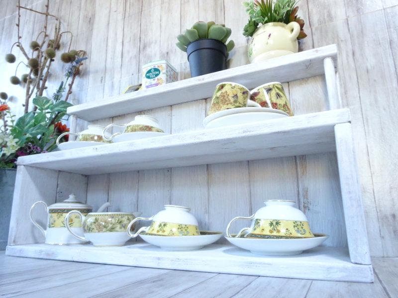 ハンドメイド　ミニコーヒーボード ロングサイズ（シャビーホワイト）