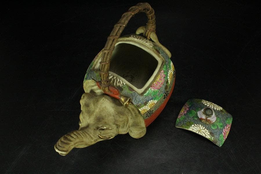 煎茶 象水注 萬古焼 時代物(K-LC757)