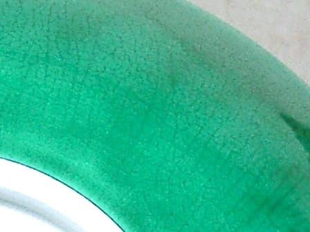 京焼・清水焼　大丸北峰（二代）作　金線碧　盂　共箱　無傷　保証。