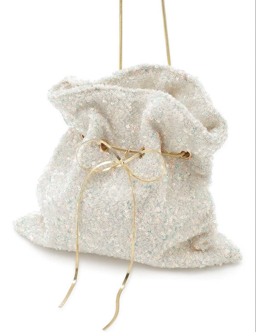 スナイデル　snidel ラメバリエチェーンバッグ　キラキラ　ホワイト　白★新品